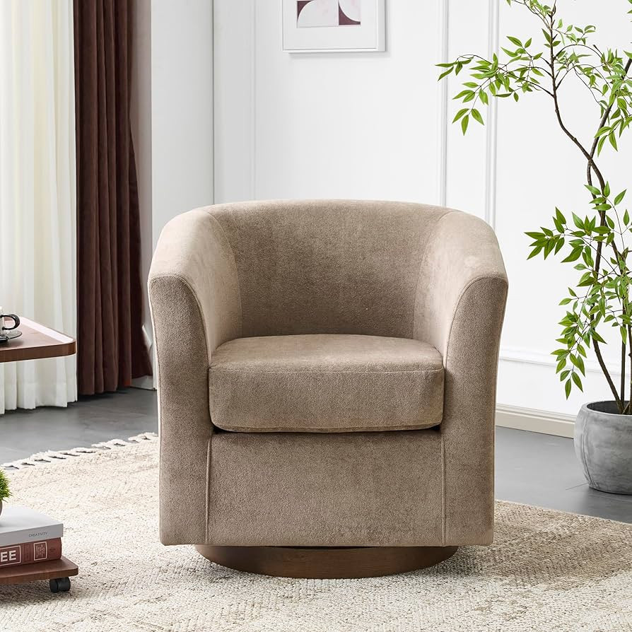 Christopher Knight Home Coles 360\u00b0 Velvet Swivel Accent Chair, Living Room Barrel Swivel Cha... | Amazon (US)