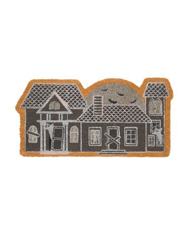 20x40 Metallic Haunted House Shaped Doormat | TJ Maxx