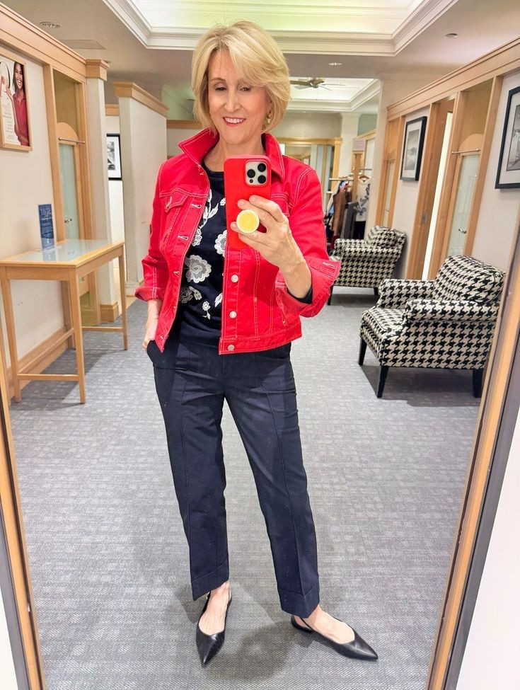 A pop of red changes everything. ❤️ This Talbots jacket layered over a floral top with sleek black trousers and pointed flats is one of those outfits that feels polished without trying too hard. Easy, classic, and perfect for everyday style with a little attitude.

#LTKOver40 #LTKootd #LTKSeasonal