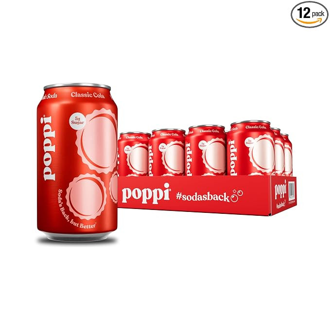 Poppi Sparkling Prebiotic Soda Beverage with Apple Cider Vinegar, Seltzer Water and Fruit Juice, ... | Amazon (US)