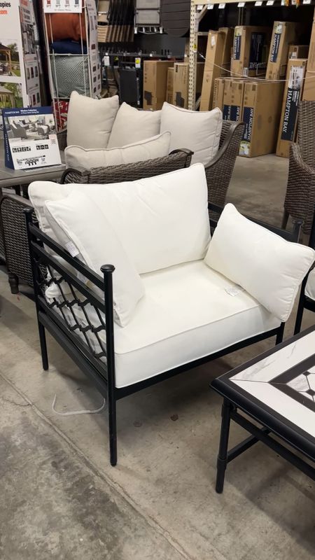 Black and white patio set on sale! Outdoor furniture modern decor patio decor black chair white cushions look for less 

#LTKhome #LTKstyletip #LTKunder50