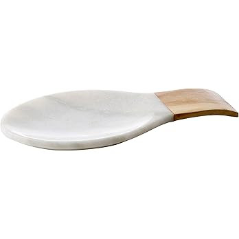 Thirstystone White Marble and Acacia Wood Large Spoon Rest 10.75" x 5.75" | Amazon (US)