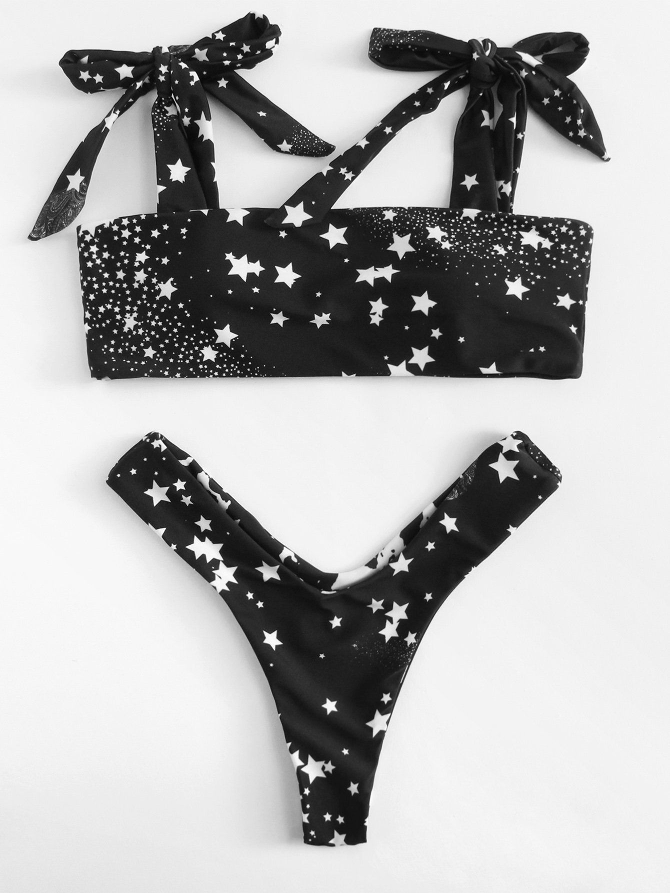 Star Print High Leg Bikini Set | ROMWE
