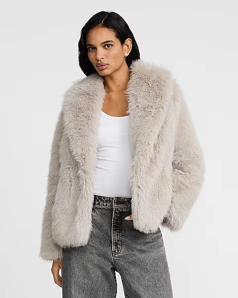 Faux Fur Cropped Coat | Express