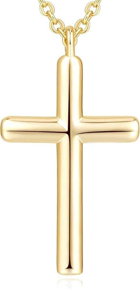 NEARLAND Cross Necklace for Women 14K Gold Simple Gold Chain Faith Pendant
        Cross Necklace... | Amazon (US)