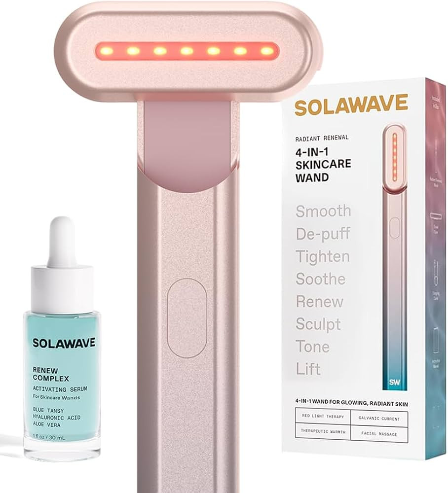 Solawave 4-in-1 Radiant Renewal Red Light Therapy Wand & Renew Complex Activation Serum | Beauty ... | Amazon (US)