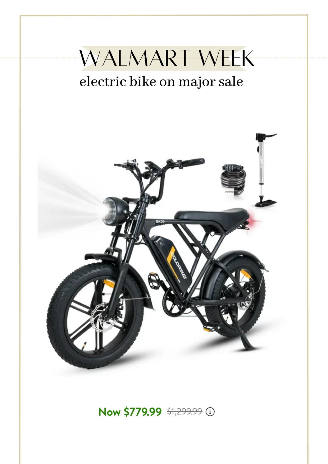 Electric bike with great reviews on sale for Walmart week

#LTKsalealert #LTKhome #LTKBacktoSchool