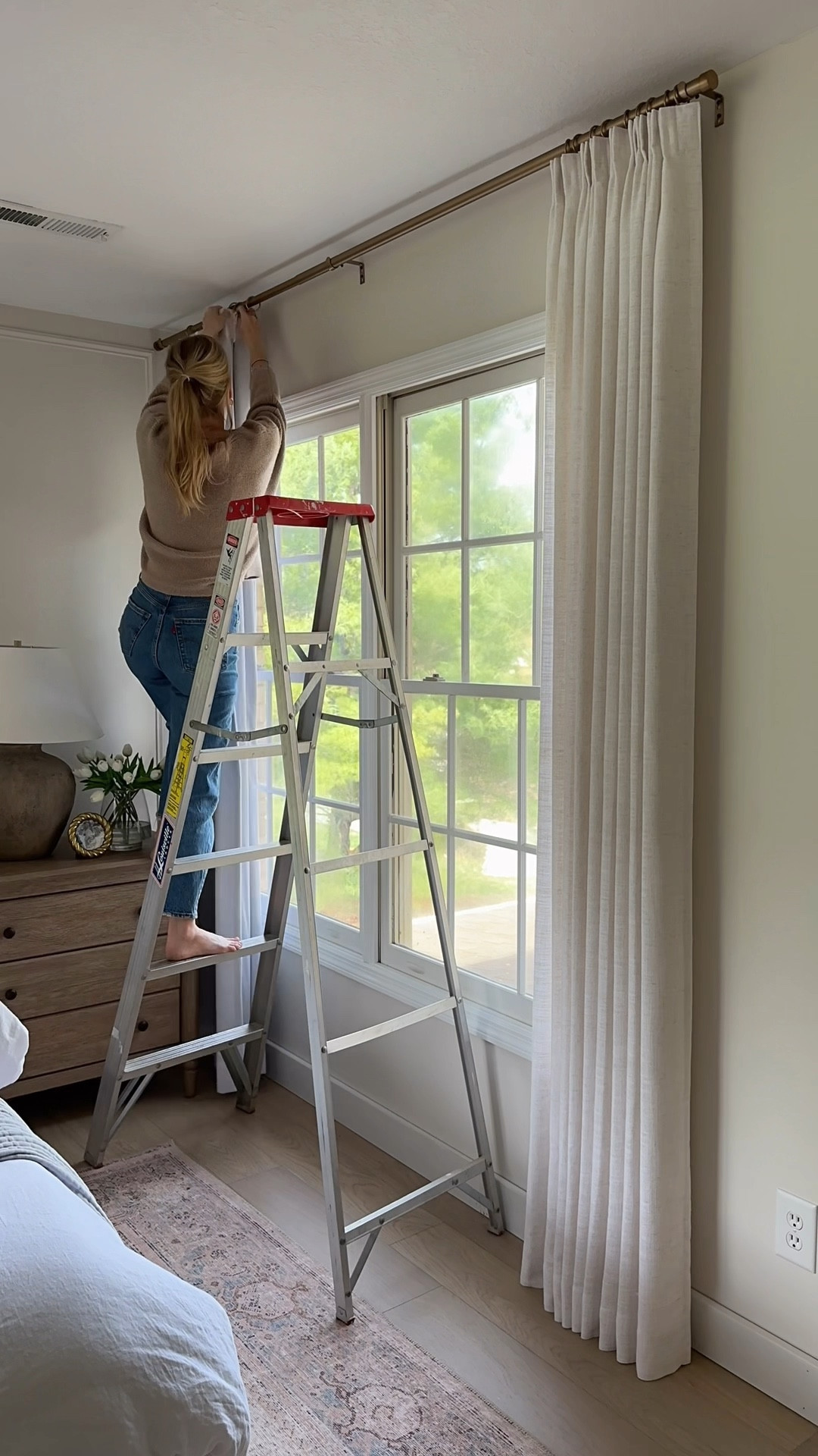 New bedroom curtain details! 

Liz linen drapes 
Beige white 1908-1
Pinch pleat 93” long, 45” wide 
Privacy shading
Memory shaped

Use code TPSLTK15 to save at checkout on Two Pages website 🤍

#LTKHome