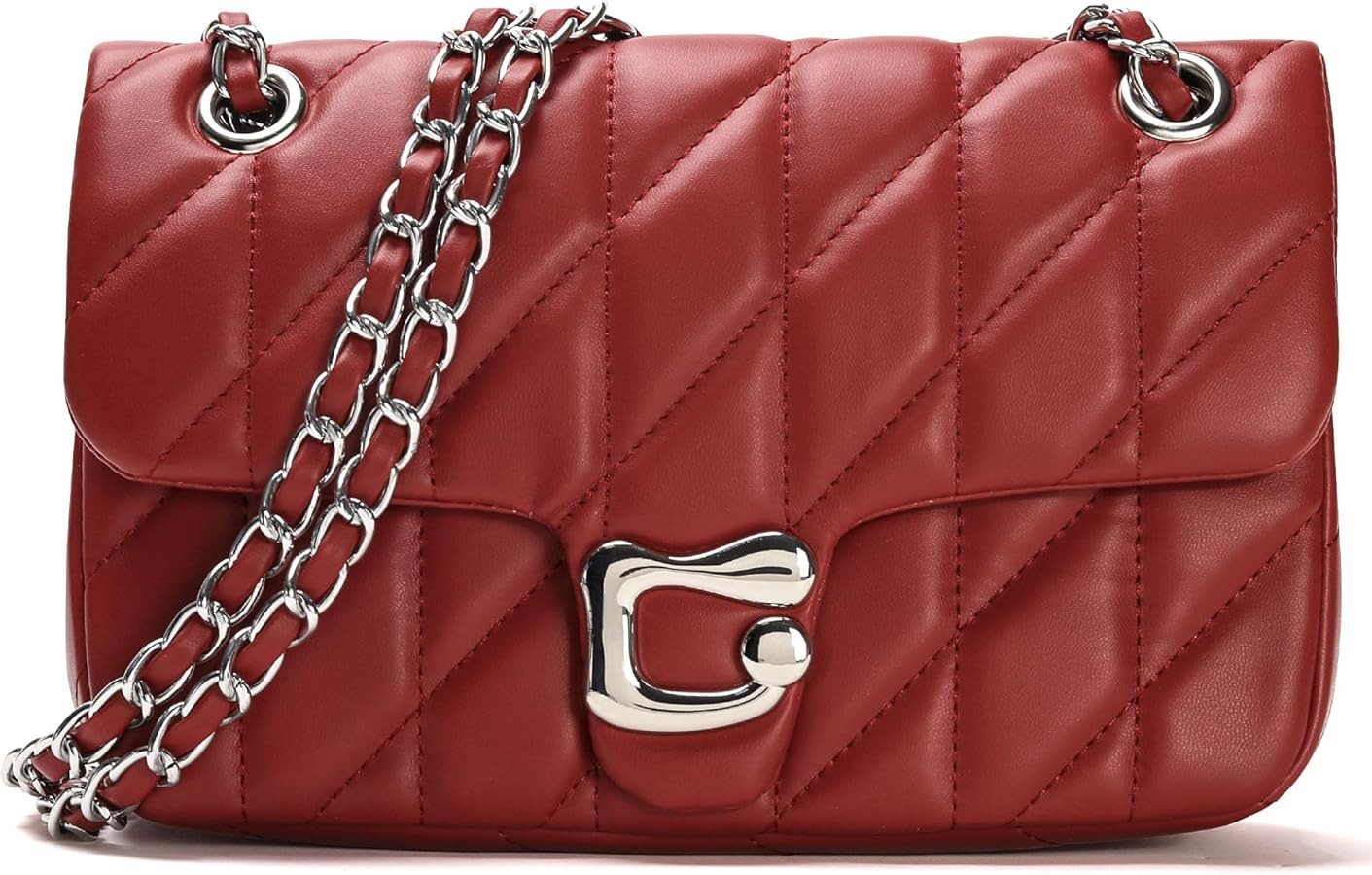 Quilted Crossbody Purse for Women Trendy - Ladies Shoulder Bag Leather Handbag Designer Evening C... | Amazon (US)