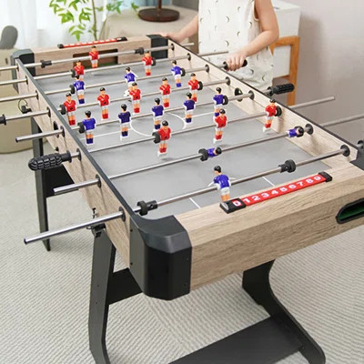 Gray + Burlywood + Black Rectangular Manufactured Wood + Stainless Steel Foosball Tables | Wayfair North America