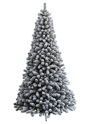 KING OF CHRISTMAS 7 Foot Prince Flock Artificial Christmas Tree With 400 UL Warm White LED Lights +  | Amazon (US)