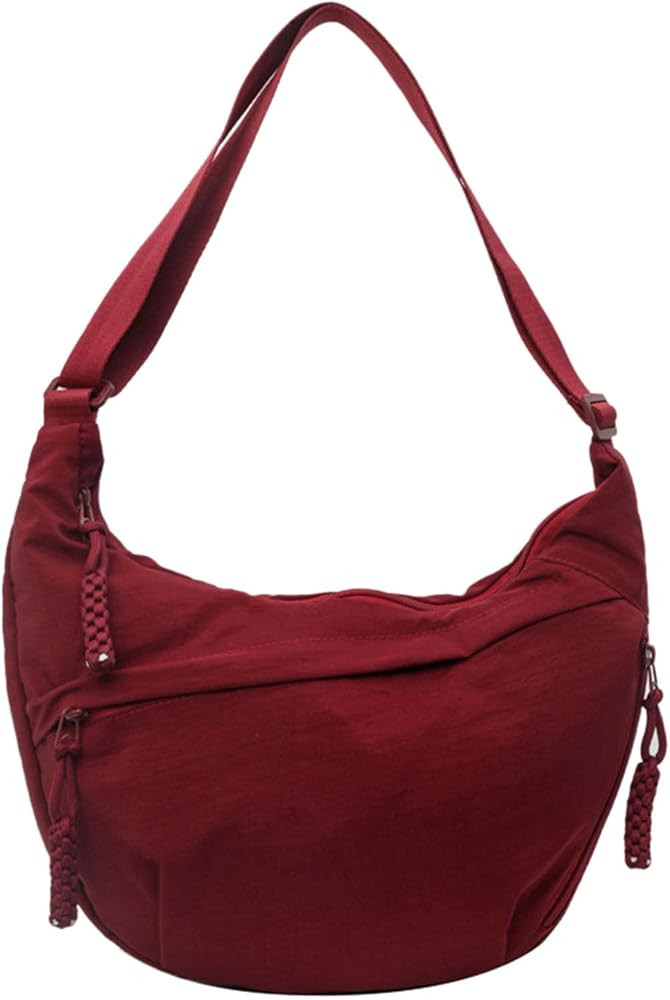 Crescent Bag for Women, Nylon Crescent Crossbody Bags Half Moon Bag Dumpling Bag Hobo Shoulder Ba... | Amazon (UK)