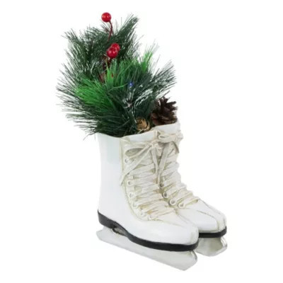 Northlight LED Lighted Ice Skates with Floral Arrangement Christmas Decoration - 12", White | Belk