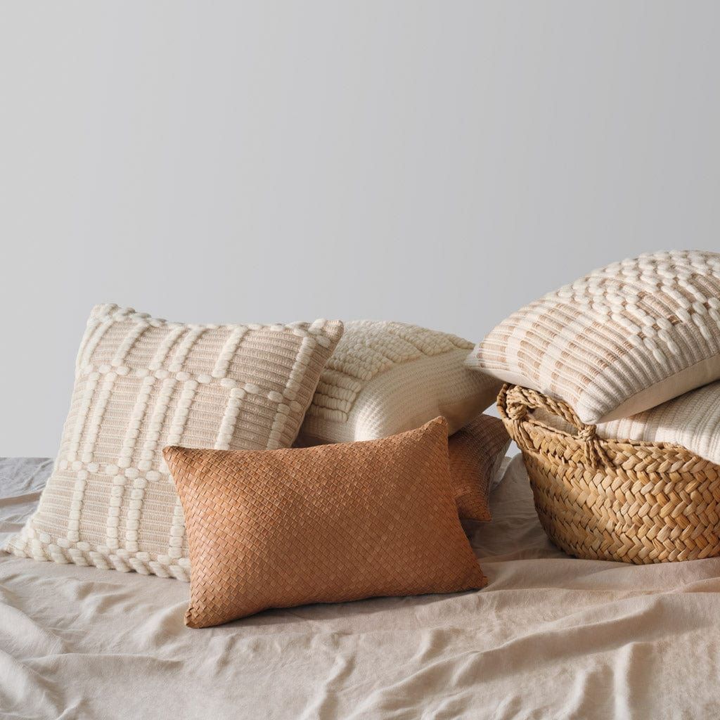 Throw Pillow with Textured Stripes | The Citizenry | The Citizenry