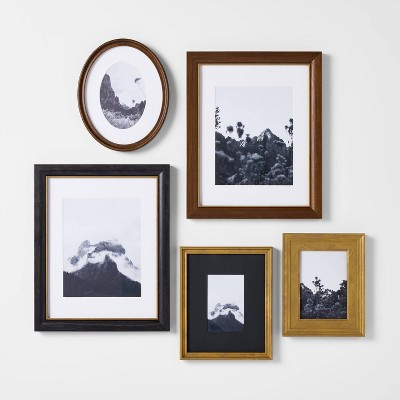 Set of 5 Real Wood Gallery Frames - Threshold™ designed with Studio McGee: Modern Wall Decor, Pine Material, Multisize | Target