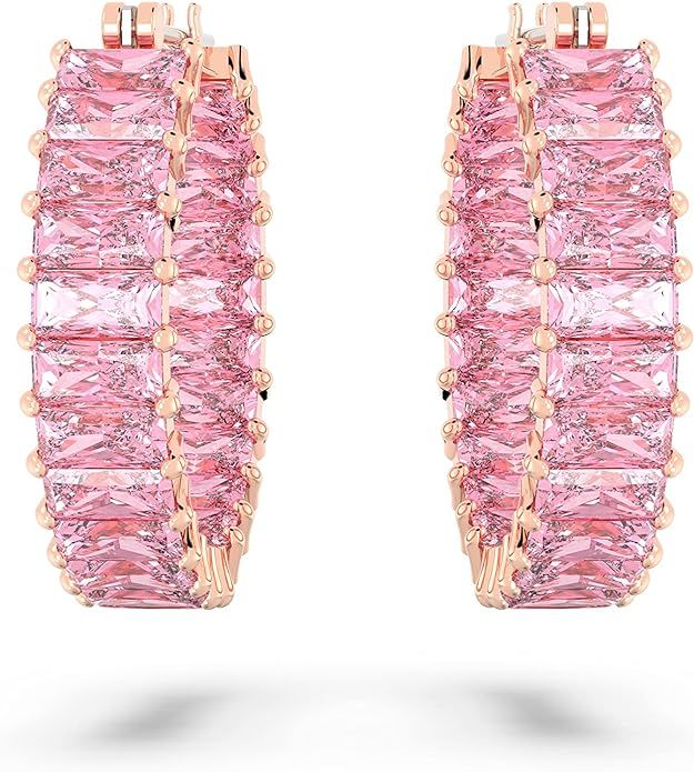 Swarovski Matrix Hoop Earrings Collection, Crystals on Metal Finish Settings | Amazon (US)