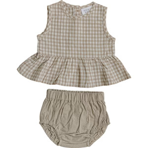 Gingham Peplum Set | Mebie Baby