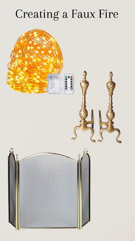 Fireplace decor- fireplace screen, fairy lights 

#LTKSeasonal #LTKhome #LTKstyletip