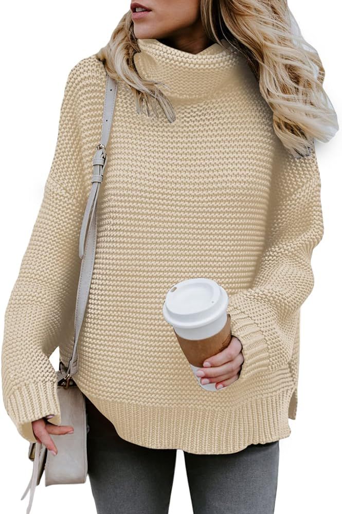 Asvivid Chunky Turtleneck Sweaters for Women Long Sleeve Knit Pullover Sweater Jumper Tops | Amazon (US)