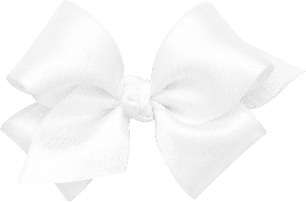 Wee Ones Girls' Classic French Satin Hair Bow on a WeeStay Clip with a Knot Wrap Center, Small, W... | Amazon (US)