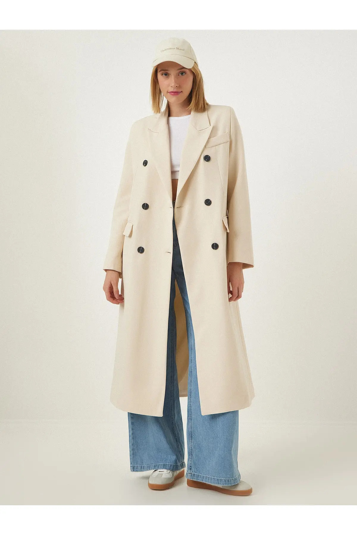 Happiness İstanbul Mantel - Beige - Zweireihig | Trendyol DE
