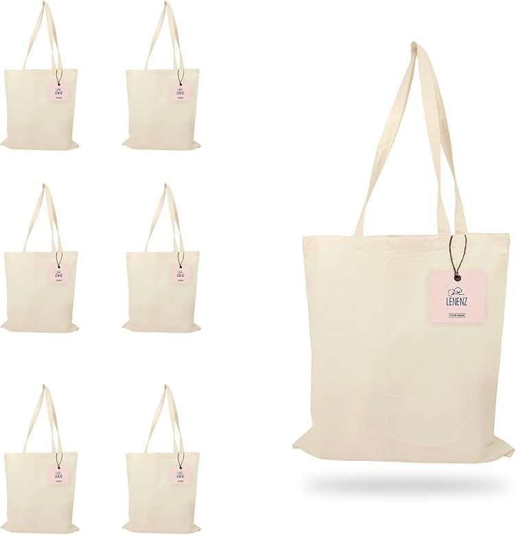 6 & 12 Pack Tote Bags - Reusable Shopping Bags for Women - 15 x 16 | Amazon (US)