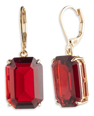 Lauren Ralph Lauren Glass Stone Gold-Tone Drop Earrings - Macy's | Macy's