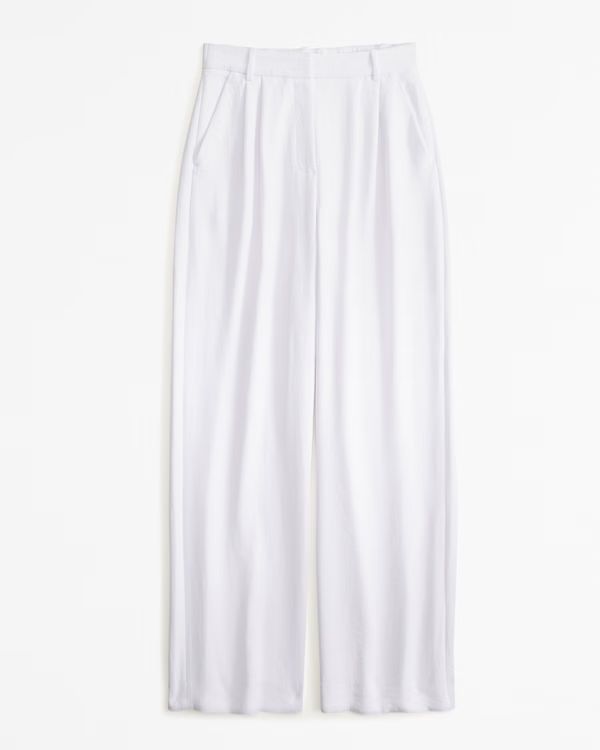Women's Curve Love A&F Sloane Tailored Premium Crepe Pant | Women's Bottoms | Abercrombie.com | Abercrombie & Fitch (UK)