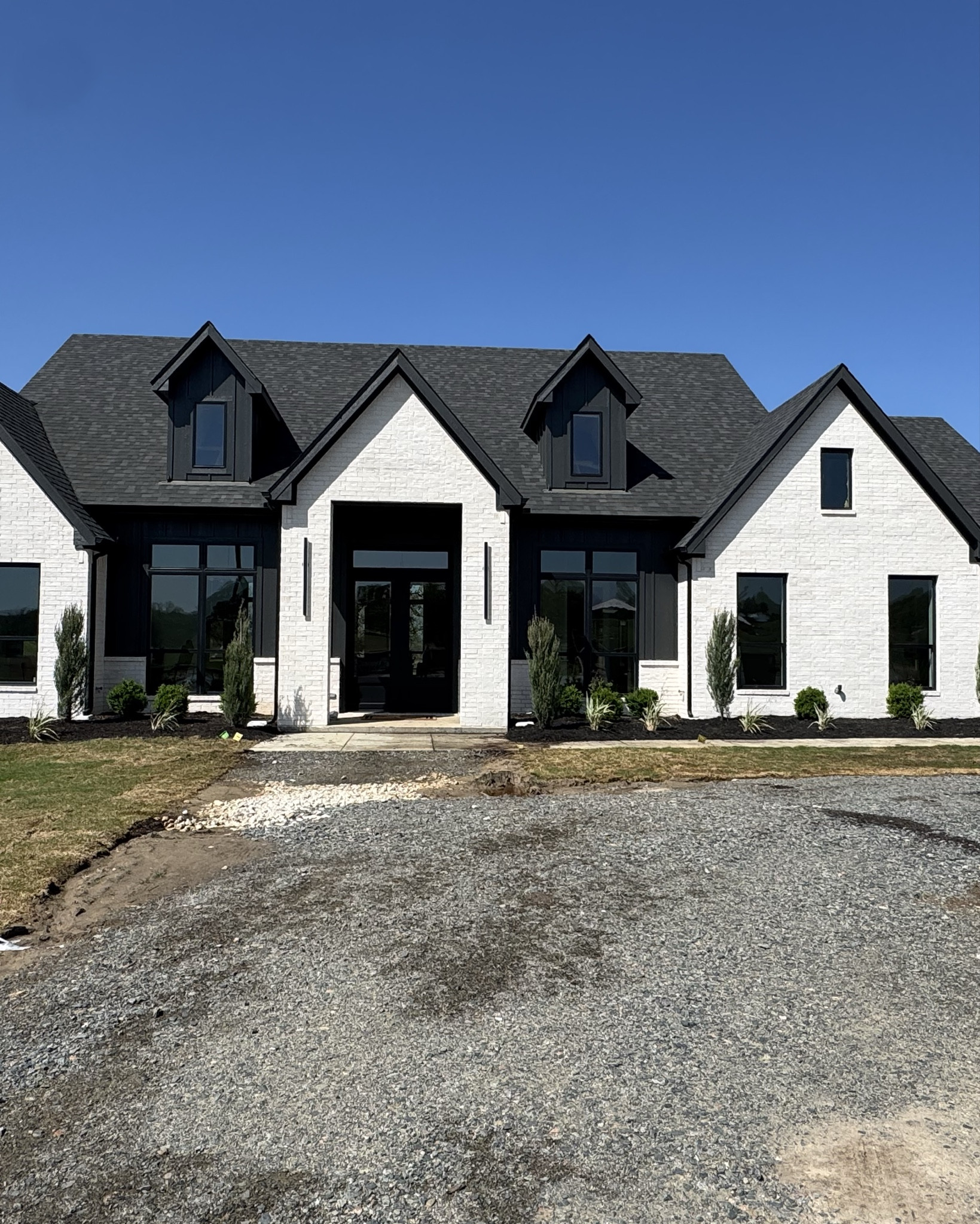 My home is finally finished! 

Details:
Brick—> MT Denali in King Size from Aubrey Brik & Stone
Paint—> Sherwin Williams Iron Ore
Plans—> https://www.houseplans.net/floorplans/04100356/european-plan-2859-square-feet-3-bedrooms-3.5-bathrooms

#houseplans #modernhome

#LTKHome