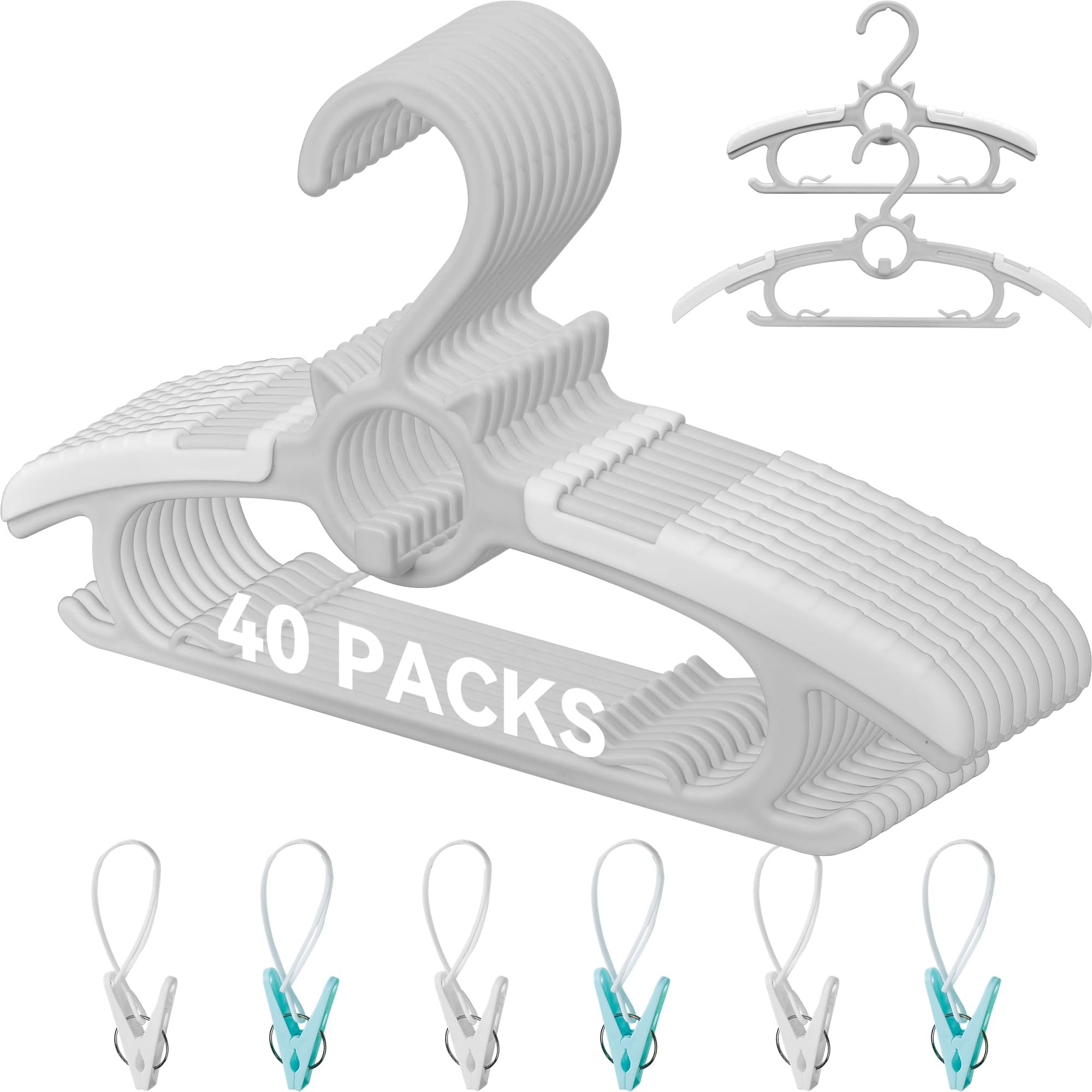 Baby Hangers for Nursery Closet, Infant Hangers Extendable and Non-Slip for Newborn Toddler Kids ... | Amazon (US)