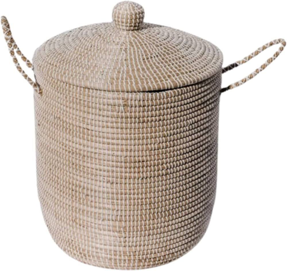 Wicker Storage Basket, Storage Bin - Lidded Design Keeps Clothes Neat and Organized (Medium 21 x ... | Amazon (US)