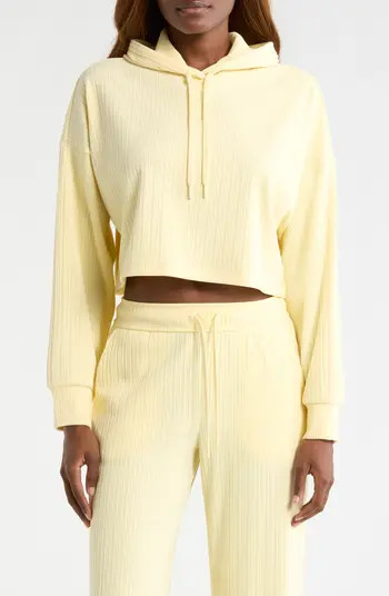 Breathe Easy Rib Crop Hoodie | Nordstrom