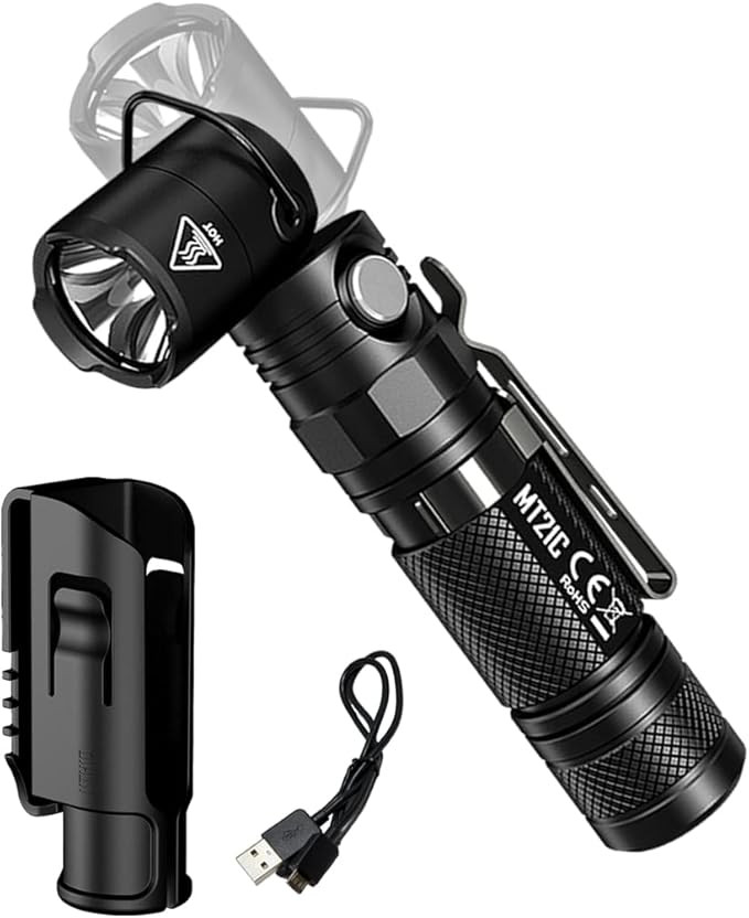 Nitecore MT21C LED Flashlight, 1000 Lumen Right Angle 90 Degree Tiltable Head L-Shape USB Recharg... | Amazon (US)