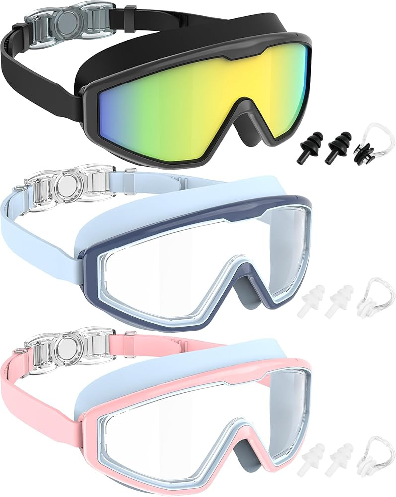 NSSIW Swim Goggles Swimming Kids-Goggles: Anti Fog No Leak with Nose Clip Earplugs for Girls Boys... | Amazon (US)