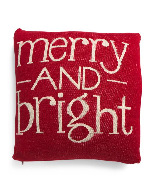 20x20 Merry And Bright Knit Pillow | TJ Maxx