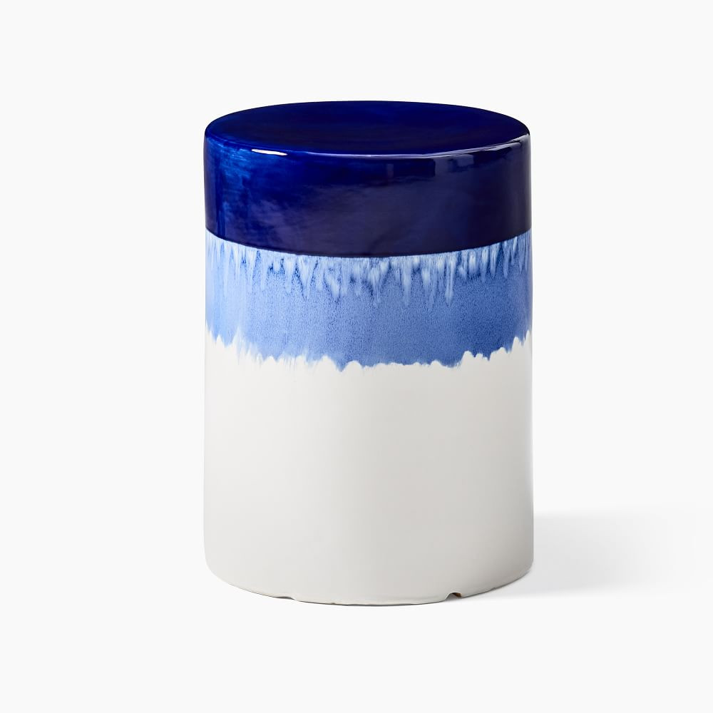 Zoe Ceramic Side Table Cobalt Blue Reactive Glaze Side Table | West Elm (US)