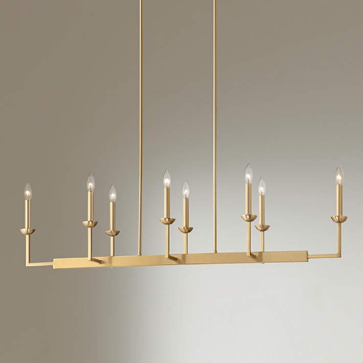 Possini Euro Kime 50" Gold 8-Light Modern Trestle Island Chandelier | Lamps Plus