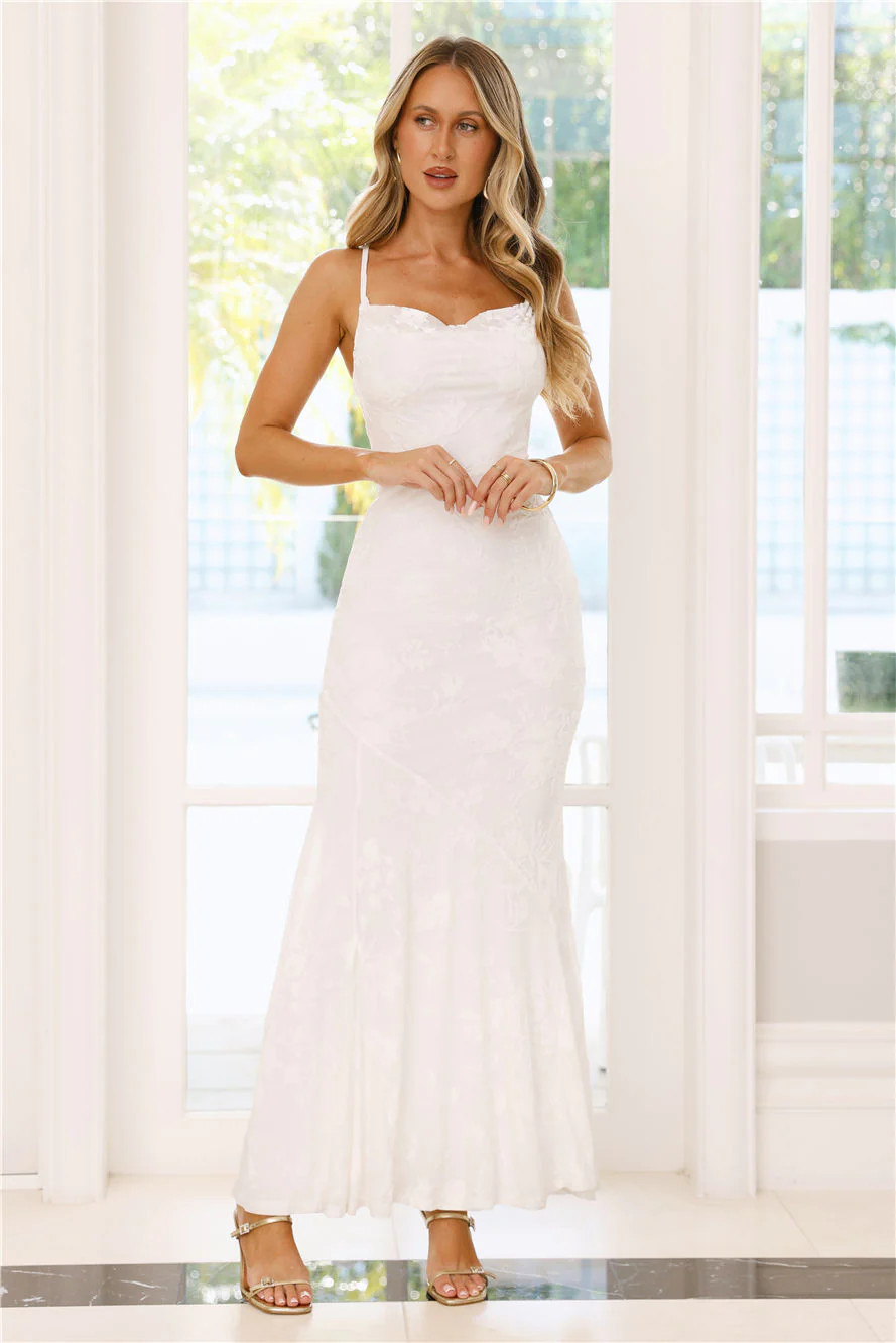 Nocturnal Luxe Maxi Dress White | Hello Molly (US)