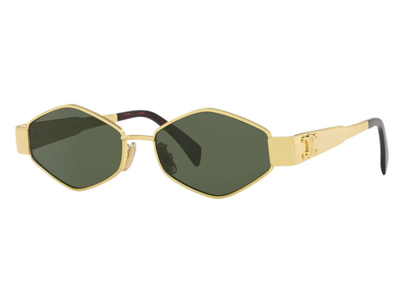 Women's Celine Metaltriomphe Sunglasses in Gold/Green (Cl000401 2300J1) | StockX