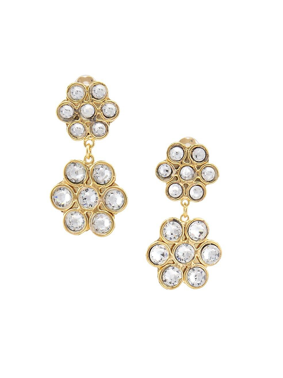 Daisy 22K-Gold-Plated & Crystal Drop Earrings | Saks Fifth Avenue