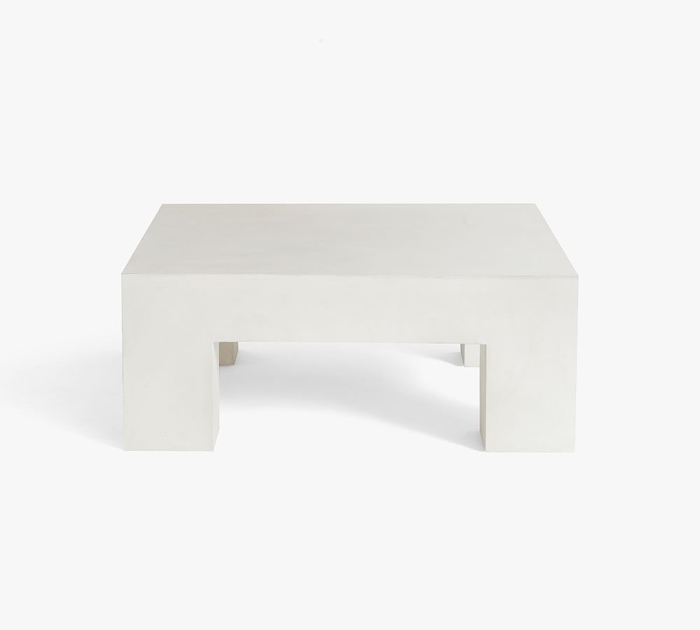 Pomona Concrete Chunky Leg Outdoor Coffee Table | Pottery Barn (US)