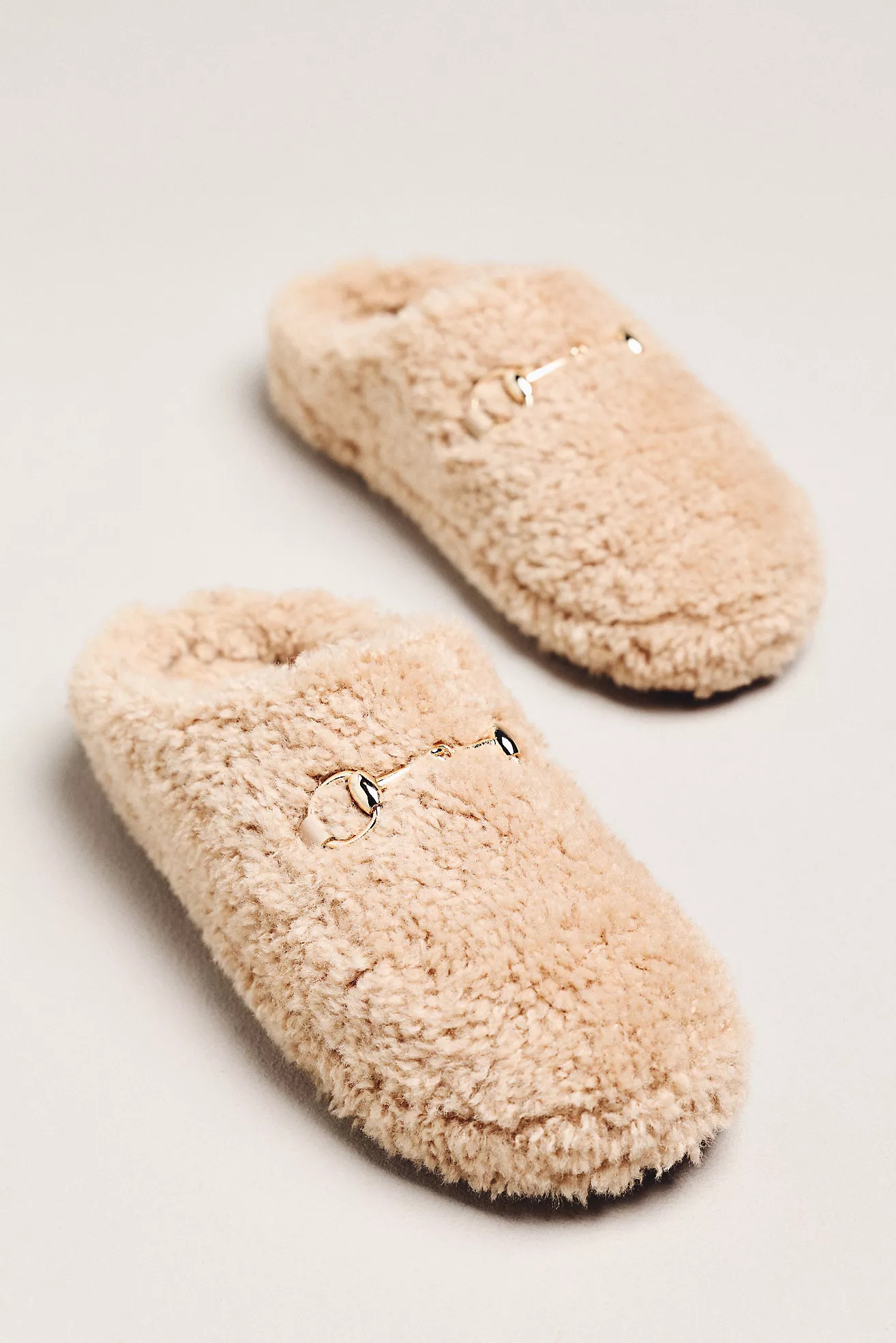 Maeve Sherpa Fleece Bit Scuff Slippers | Anthropologie (US)