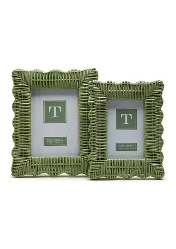 Green Wicker Weave Scallop Frame | Belk