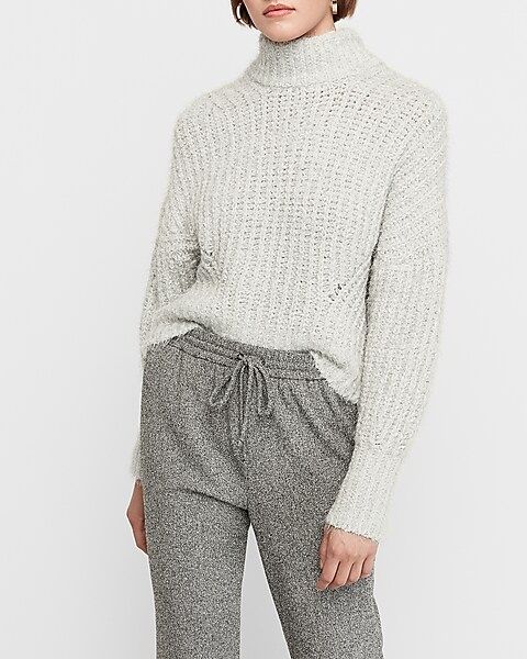 cozy cropped mock neck sweater | Express