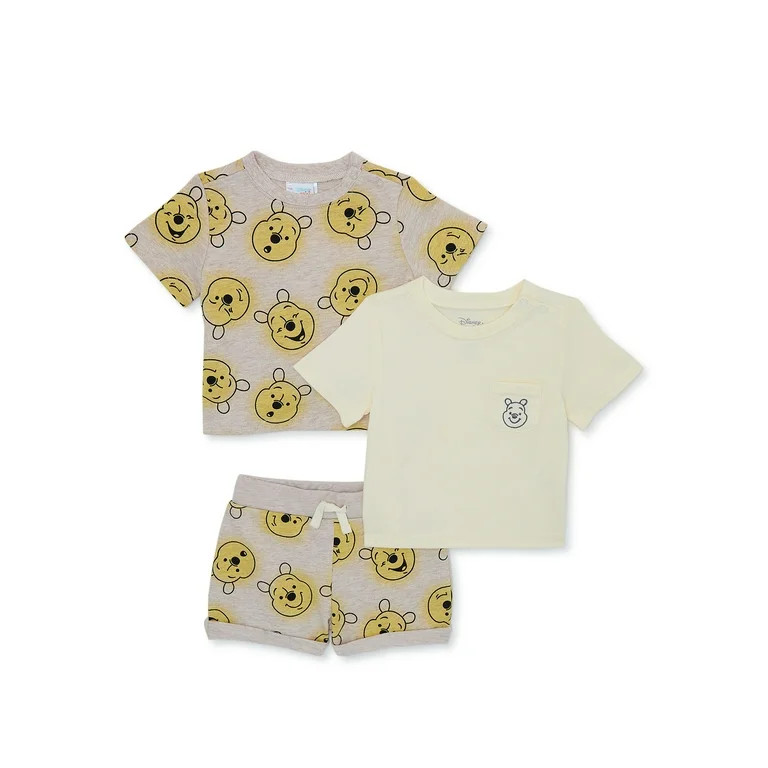 Disney Baby Boy Winnie The Pooh T-Shirts and Shorts Set, 3-Piece, Sizes 0/3M-24M | Walmart (US)