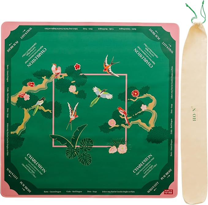 Mahjong Mat, 33x33 American Mahjong Mat with Rules and Carry Bag, Non-Slip & Noise-Reducing Desig... | Amazon (US)