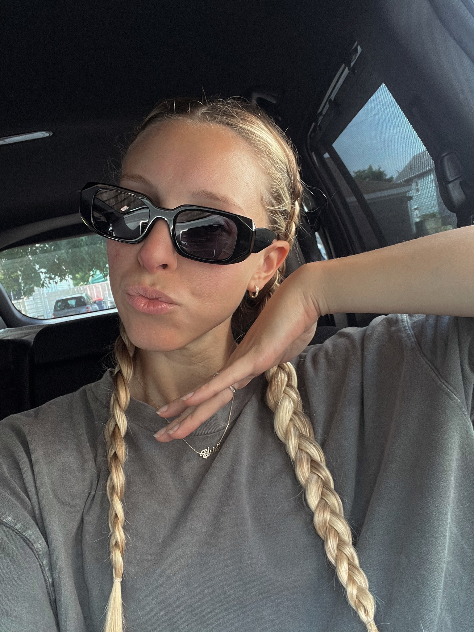 New fall sunglasses. They’re polarized and fit so well!! Fall wear, sunnies, sunglasses, fall accessories, fall fashion, causal everyday looks, braided hair, black sunglasses, z supply accessories, Abercrombie T-shirt 

#LTKunder100 #LTKstyletip