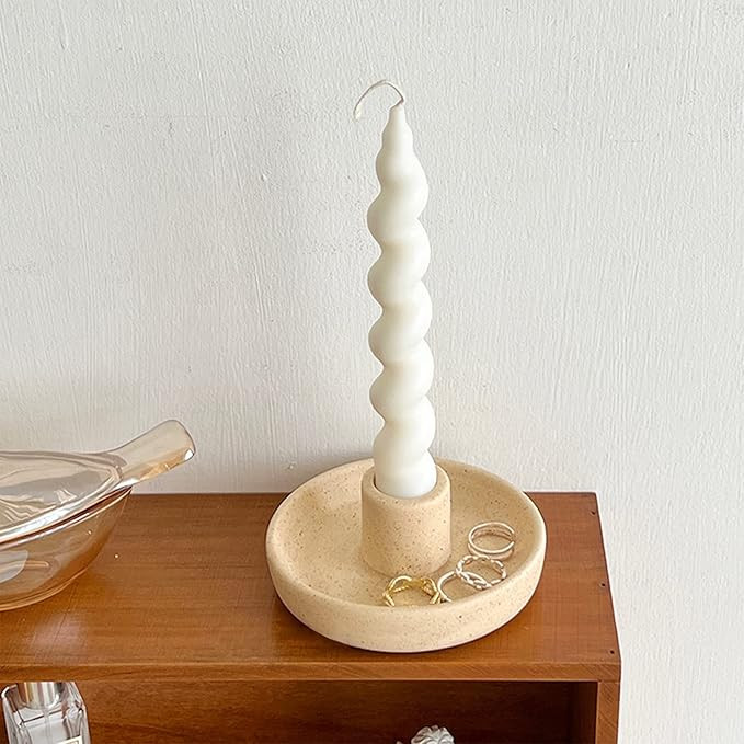 Candle Holder Ceramic Candlestick Holder,Set of 2 Candlelight Stand for Taper Candles, and Incens... | Amazon (US)