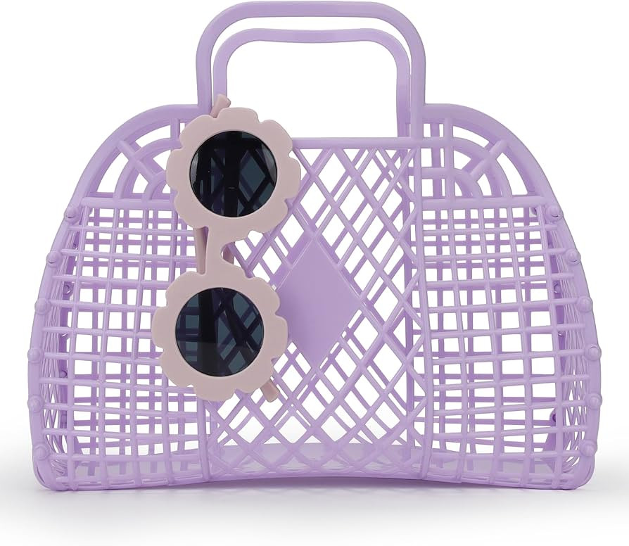 JBB Girls Jelly Bag Plastic Gift Basket Boys Beach Tote Bag Toddler Purse Kids Easter Basket with... | Amazon (US)