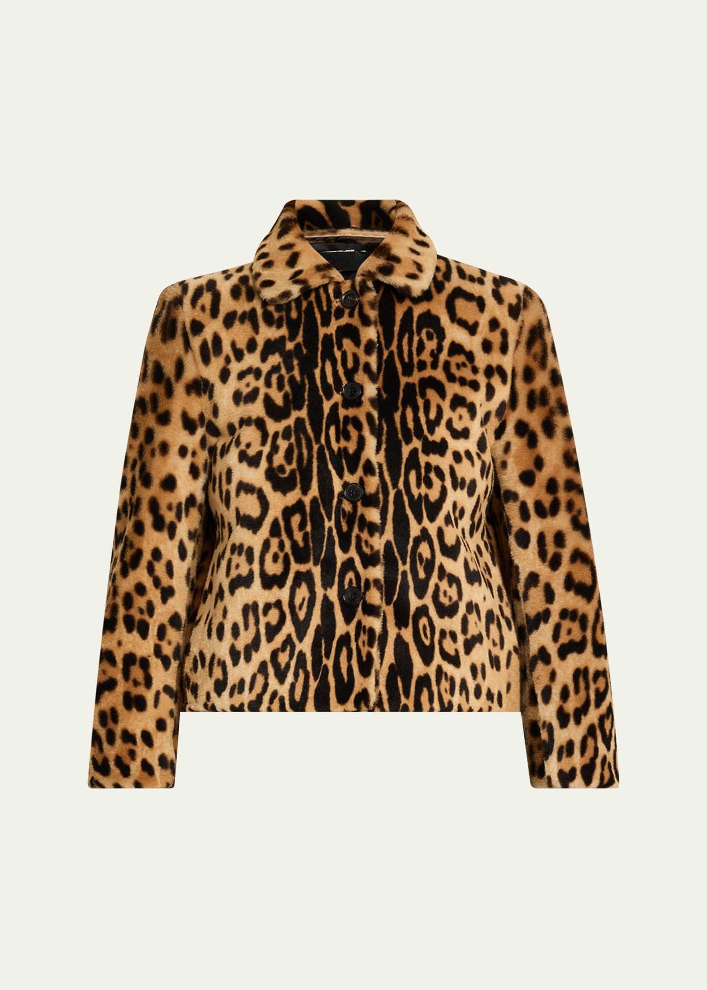 Nili Lotan Montmartre Leopard Shearling Cropped Jacket | Bergdorf Goodman
